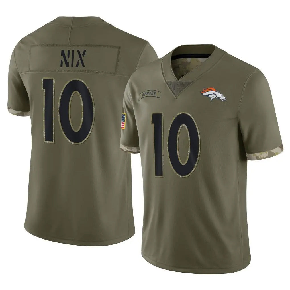 Parkc D.Broncos #10 Bo Nix Player Olive Salute To Service Limited Stitched Jerseys