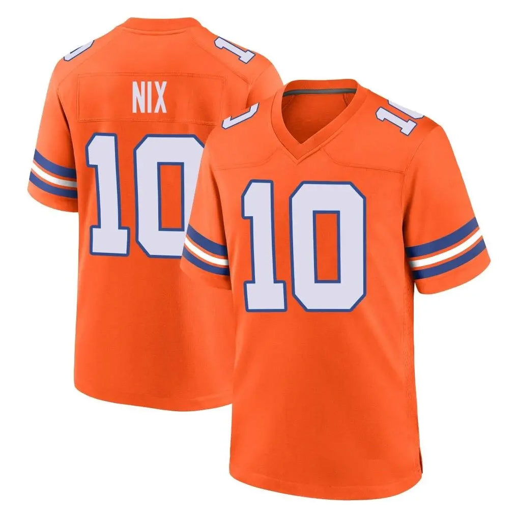 Parkc D.Broncos #10 Bo Nix Player Orange Alternate Collection Throwback Game Stitched Jerseys