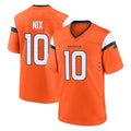 Parkc D.Broncos #10 Bo Nix Player Orange Home Game Stitched Jerseys