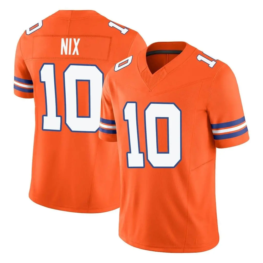 Parkc D.Broncos #10 Bo Nix Player Orange Limited Alternate Vapor F.U.S.E. Throwback Game Stitched Jerseys