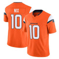 Parkc D.Broncos #10 Bo Nix Player Orange Vapor F.U.S.E. Limited Home Game Stitched Jerseys