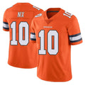 Parkc D.Broncos #10 Bo Nix Player Orange Vapor Untouchable Limited Home Game Stitched Jerseys