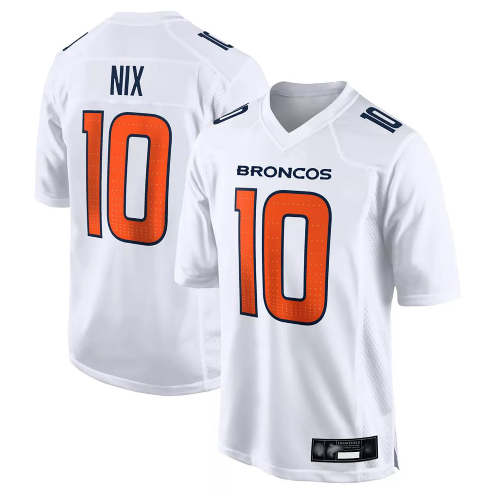 Parkc D.Broncos #10 Bo Nix Player White Fashion Limited Game Stitched Jerseys