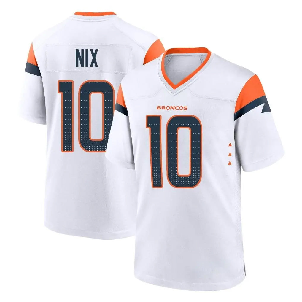 Parkc D.Broncos #10 Bo Nix Player White Home Game Stitched Jerseys