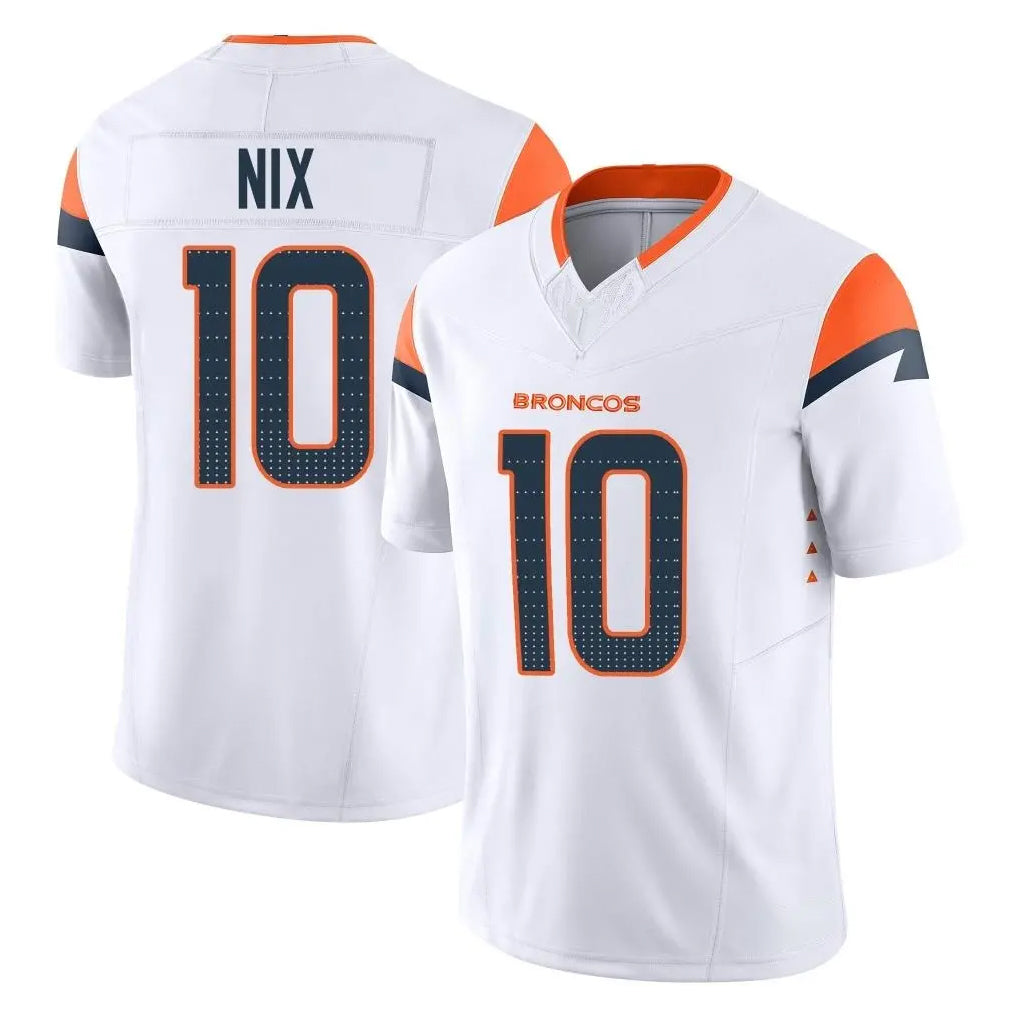 Parkc D.Broncos #10 Bo Nix Player White Limited Vapor F.U.S.E. Home Game Stitched Jerseys