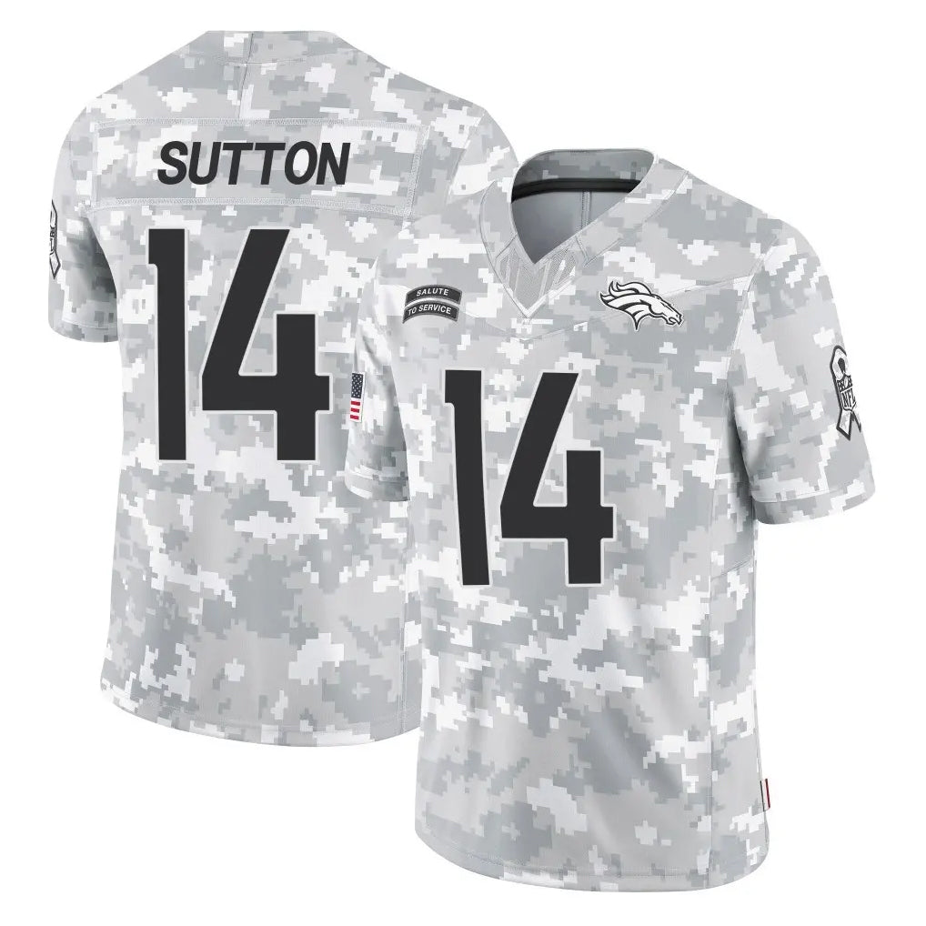 Parkc D.Broncos #14 Courtland Sutton Player Arctic Camo Salute To Service Limited Stitched Jerseys