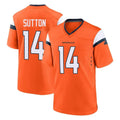 Parkc D.Broncos #14 Courtland Sutton Player Orange Home Game Stitched Jerseys