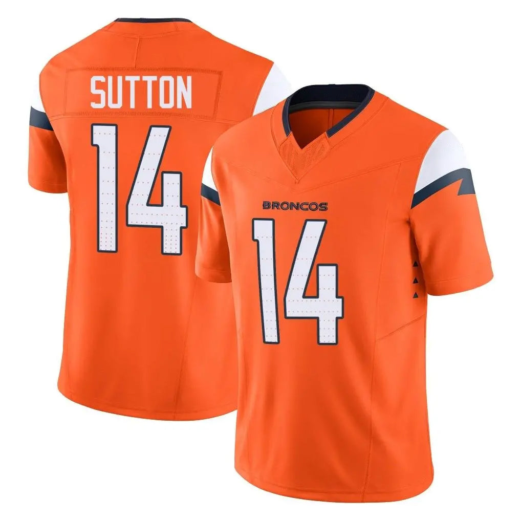 Parkc D.Broncos #14 Courtland Sutton Player Orange Vapor F.U.S.E. Limited Home Game Stitched Jerseys