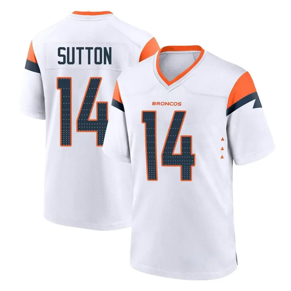 Parkc D.Broncos #14 Courtland Sutton Player White Home Game Stitched Jerseys