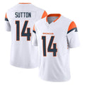 Parkc D.Broncos #14 Courtland Sutton Player White Limited Vapor F.U.S.E. Home Game Stitched Jerseys