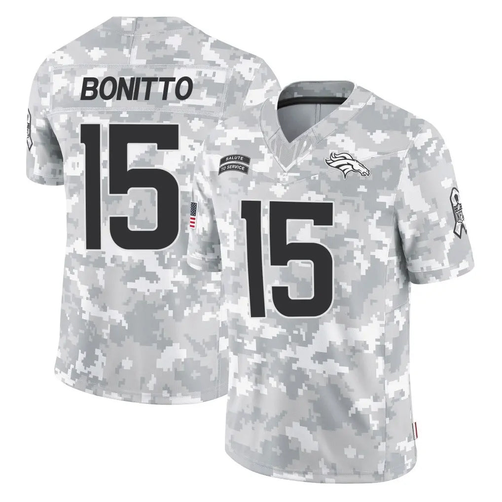 Parkc D.Broncos #15 Nik Bonitto Player Arctic Camo Salute To Service Limited Stitched Jerseys