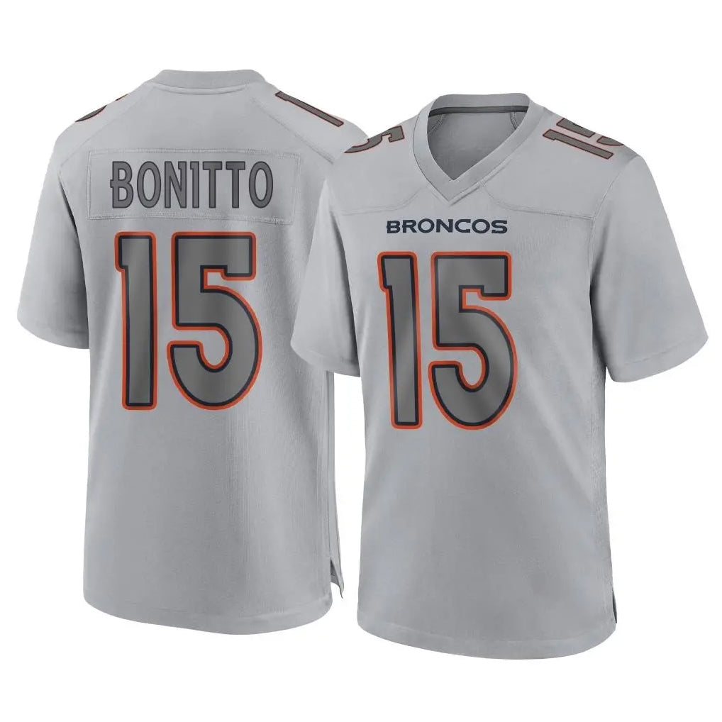 Parkc D.Broncos #15 Nik Bonitto Player Gray Atmosphere Fashion Limited Game Stitched Jerseys