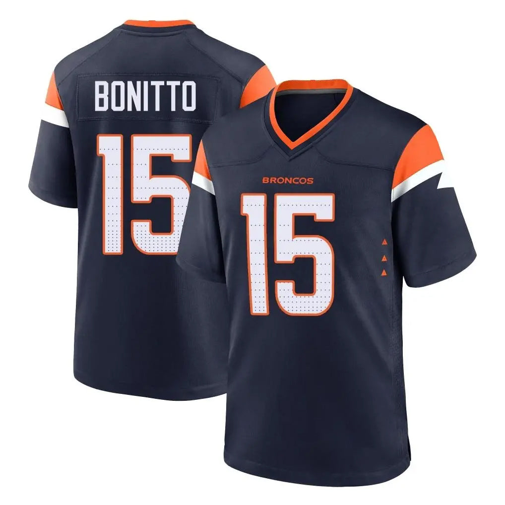 Parkc D.Broncos #15 Nik Bonitto Player Navy Home Game Stitched Jerseys