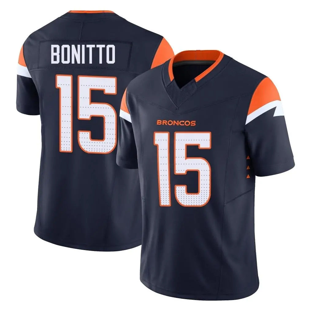 Parkc D.Broncos #15 Nik Bonitto Player Navy Limited Vapor F.U.S.E. Home Game Stitched Jerseys