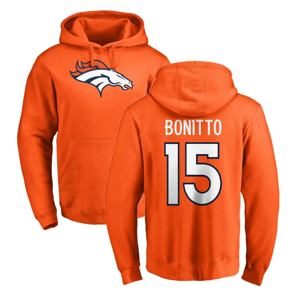 Parkc D.Broncos #15 Nik Bonitto Player Orange Pullover Hoodie Limited Stitched Jerseys