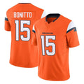 Parkc D.Broncos #15 Nik Bonitto Player Orange Vapor F.U.S.E. Limited Home Game Stitched Jerseys
