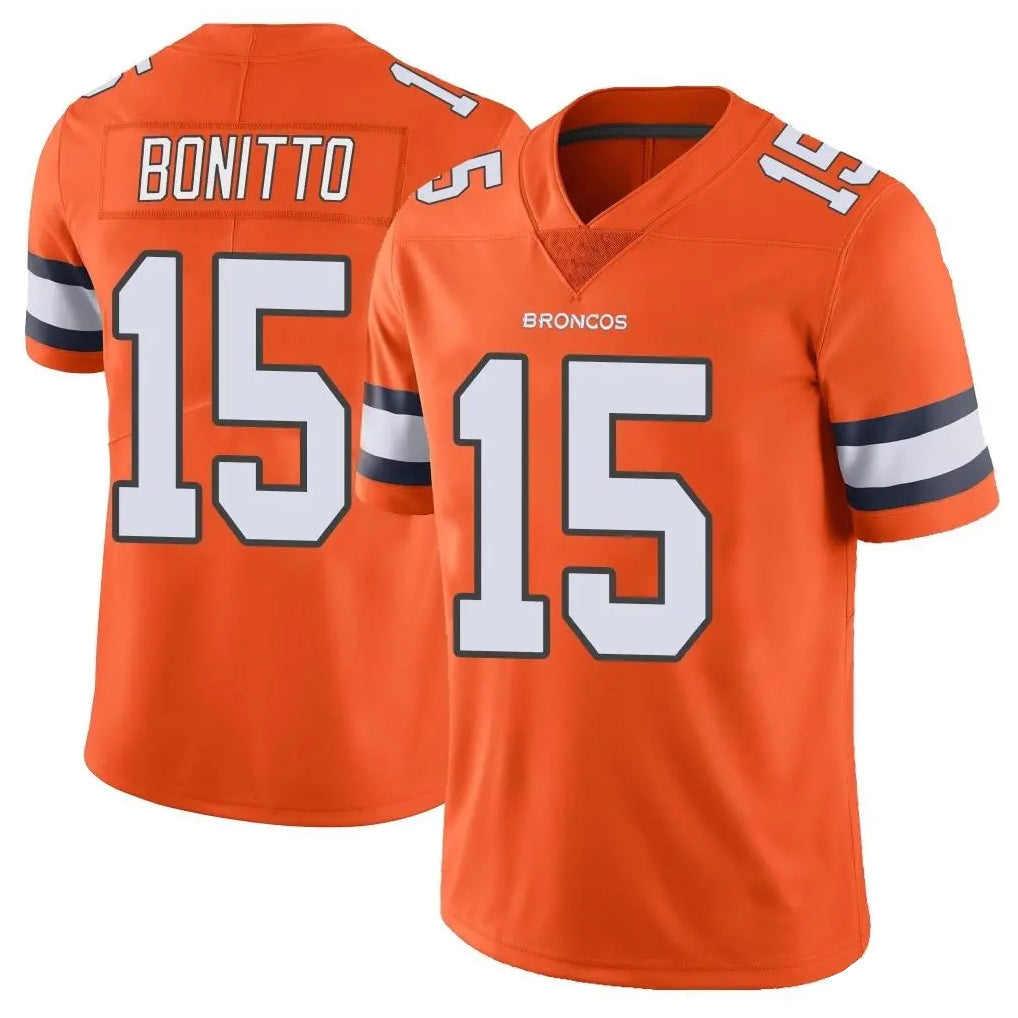 Parkc D.Broncos #15 Nik Bonitto Player Orange Vapor Untouchable Limited Home Game Stitched Jerseys