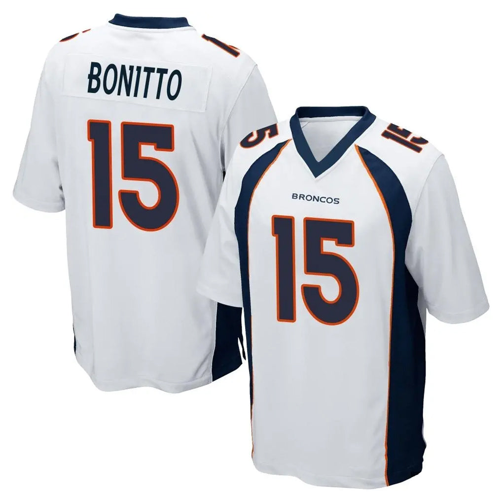 Parkc D.Broncos #15 Nik Bonitto Player White Game Stitched Jerseys