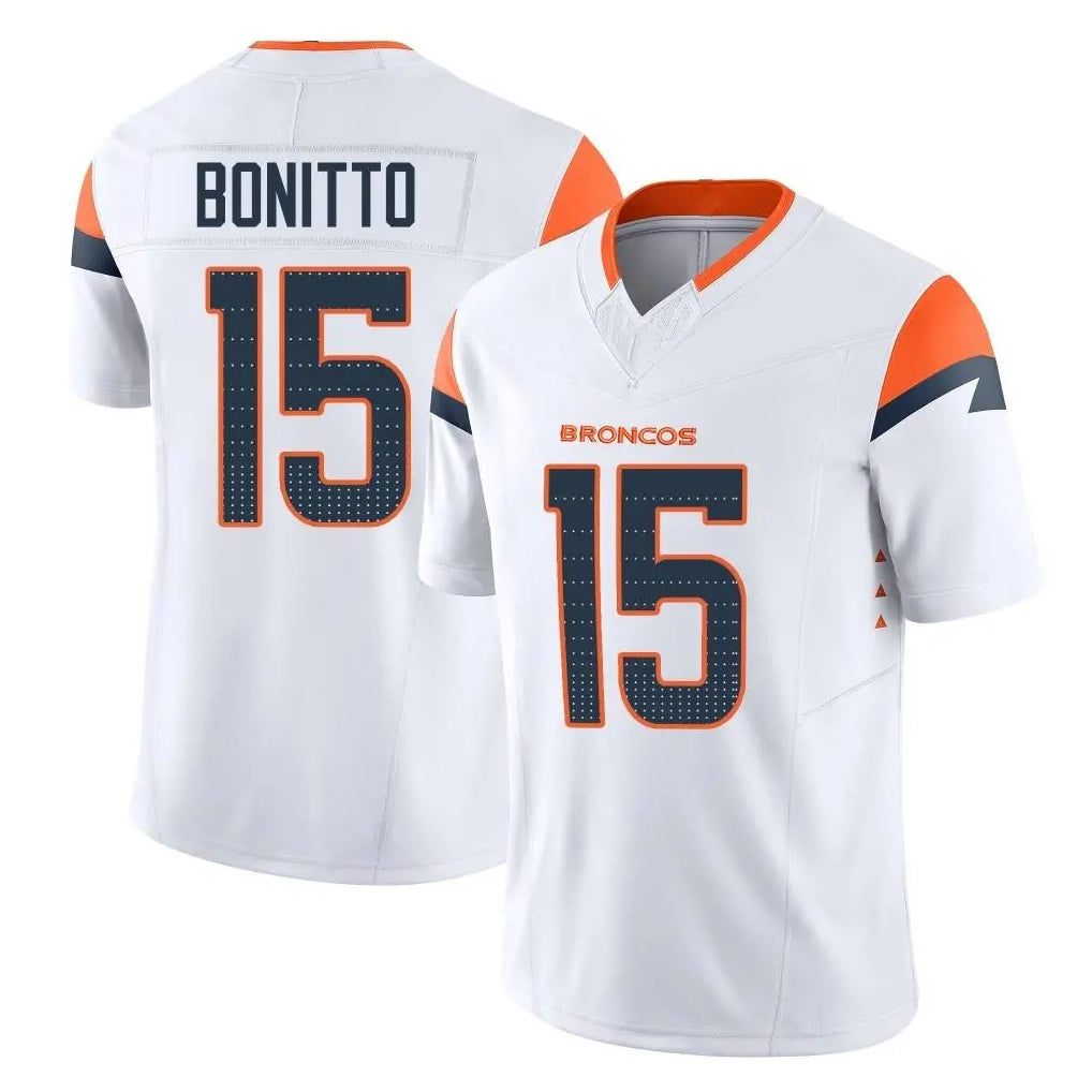 Parkc D.Broncos #15 Nik Bonitto Player White Limited Vapor F.U.S.E. Home Game Stitched Jerseys