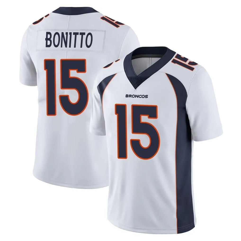 Parkc D.Broncos #15 Nik Bonitto Player White Vapor Untouchable Limited Home Game Stitched Jerseys