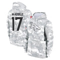 Parkc D.Broncos #17 Jaylen Waddle Player Arctic Camo Salute to Service Hoodies Limited Game Stitched Jerseys