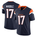 Parkc D.Broncos #17 Jaylen Waddle Player Navy Limited Vapor F.U.S.E. Home Game Stitched Jerseys