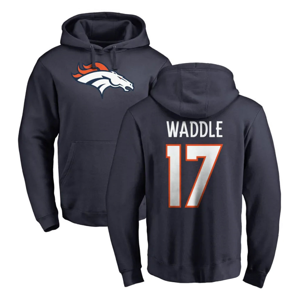 Parkc D.Broncos #17 Jaylen Waddle Player Navy Pullover Hoodie Limited Stitched Jerseys