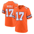 Parkc D.Broncos #17 Jaylen Waddle Player Orange Alternate Collection Throwback Game Stitched Jerseys
