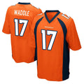 Parkc D.Broncos #17 Jaylen Waddle Player Orange Color Home Game Stitched Jerseys