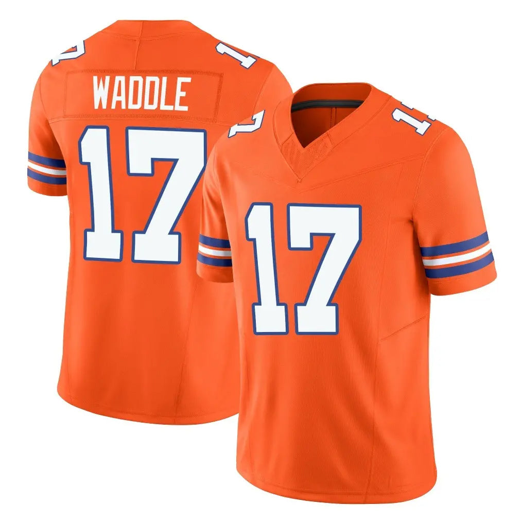 Parkc D.Broncos #17 Jaylen Waddle Player Orange Limited Alternate Vapor F.U.S.E. Throwback Game Stitched Jerseys