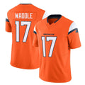 Parkc D.Broncos #17 Jaylen Waddle Player Orange Vapor F.U.S.E. Limited Home Game Stitched Jerseys
