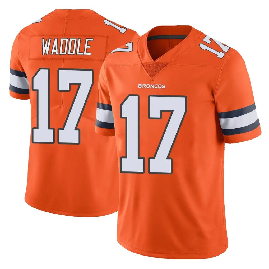 Parkc D.Broncos #17 Jaylen Waddle Player Orange Vapor Untouchable Limited Home Game Stitched Jerseys