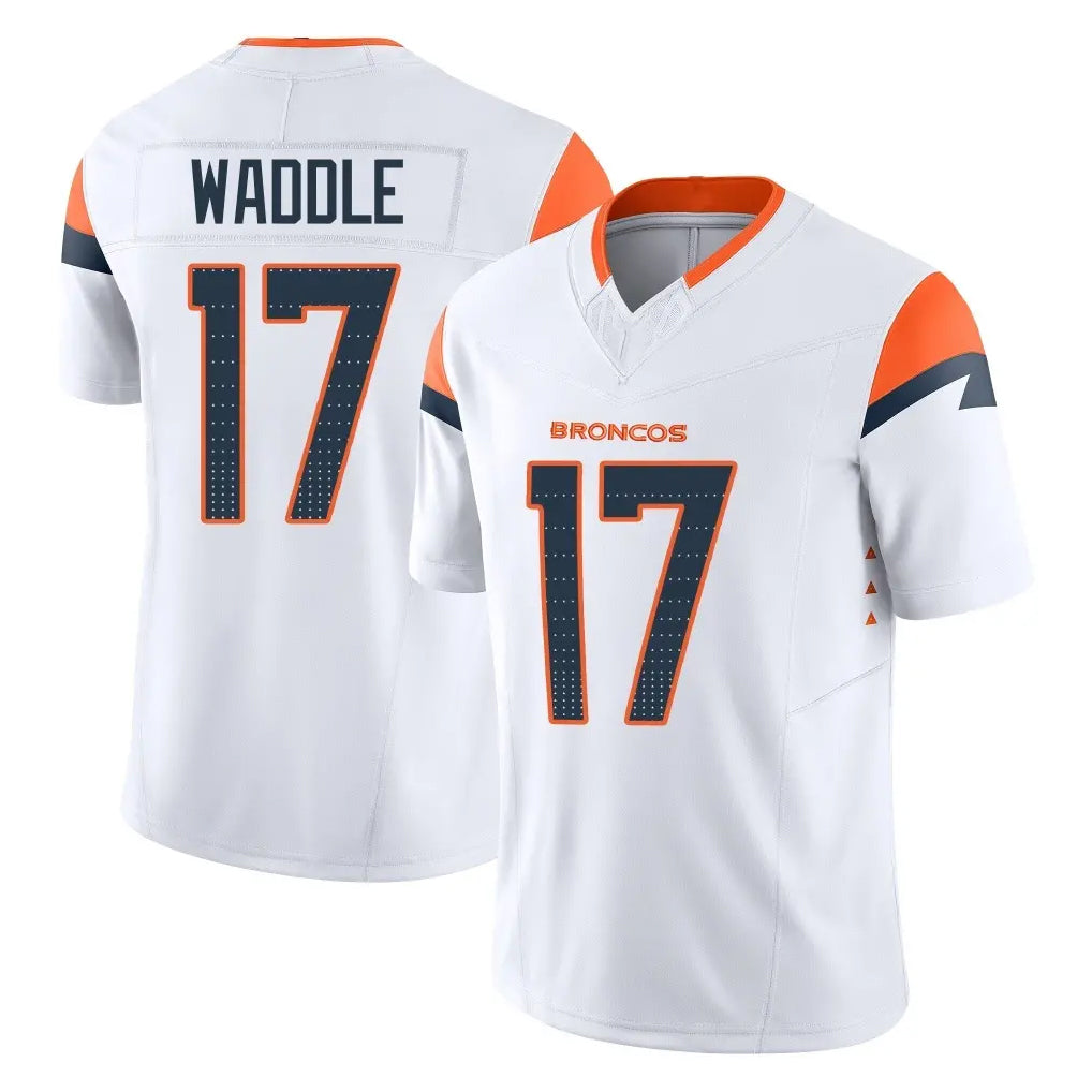 Parkc D.Broncos #17 Jaylen Waddle Player White Limited Vapor F.U.S.E. Home Game Stitched Jerseys