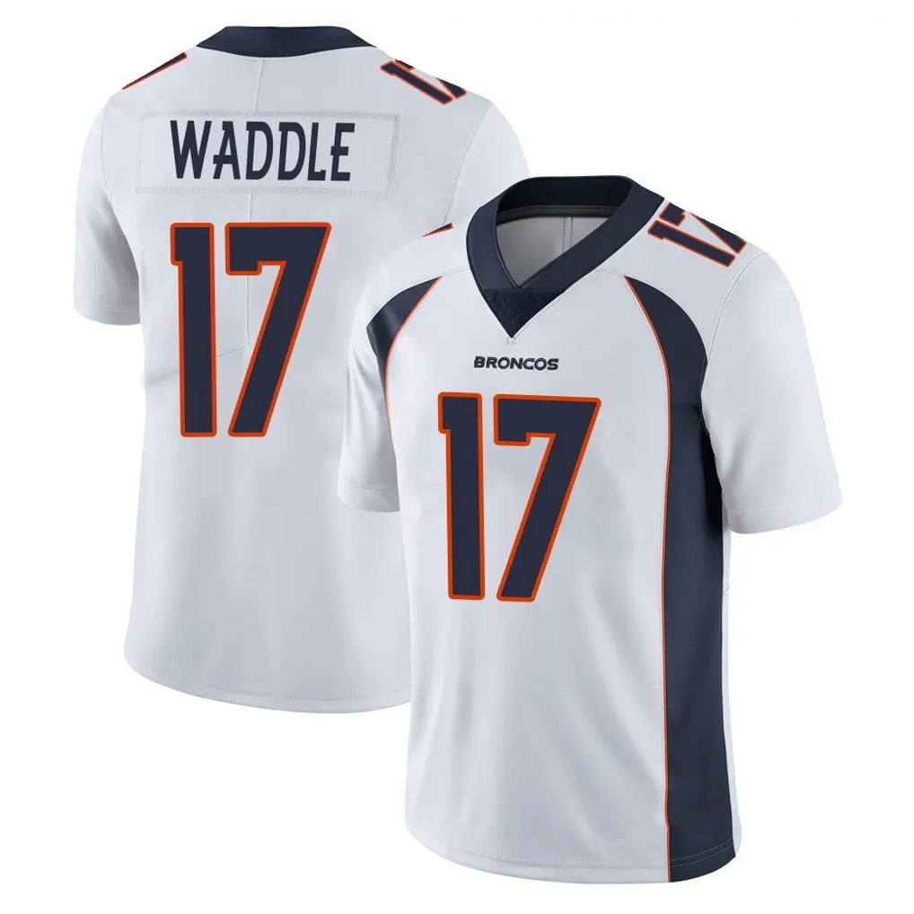 Parkc D.Broncos #17 Jaylen Waddle Player White Vapor Untouchable Limited Home Game Stitched Jerseys