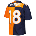 Parkc D.Broncos #18 Peyton Manning Mitchell & Ness NavyOrange 2015 Split Legacy Replica  Stitched Puhic Jersey