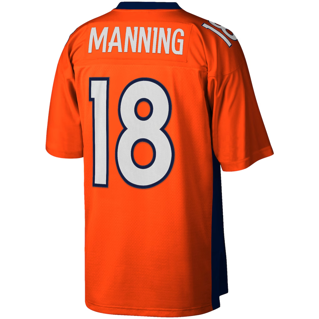 Parkc D.Broncos #18 Peyton Manning Mitchell & Ness Orange Big & Tall 2015 Retired Player Replica Stitched Puhic Jersey
