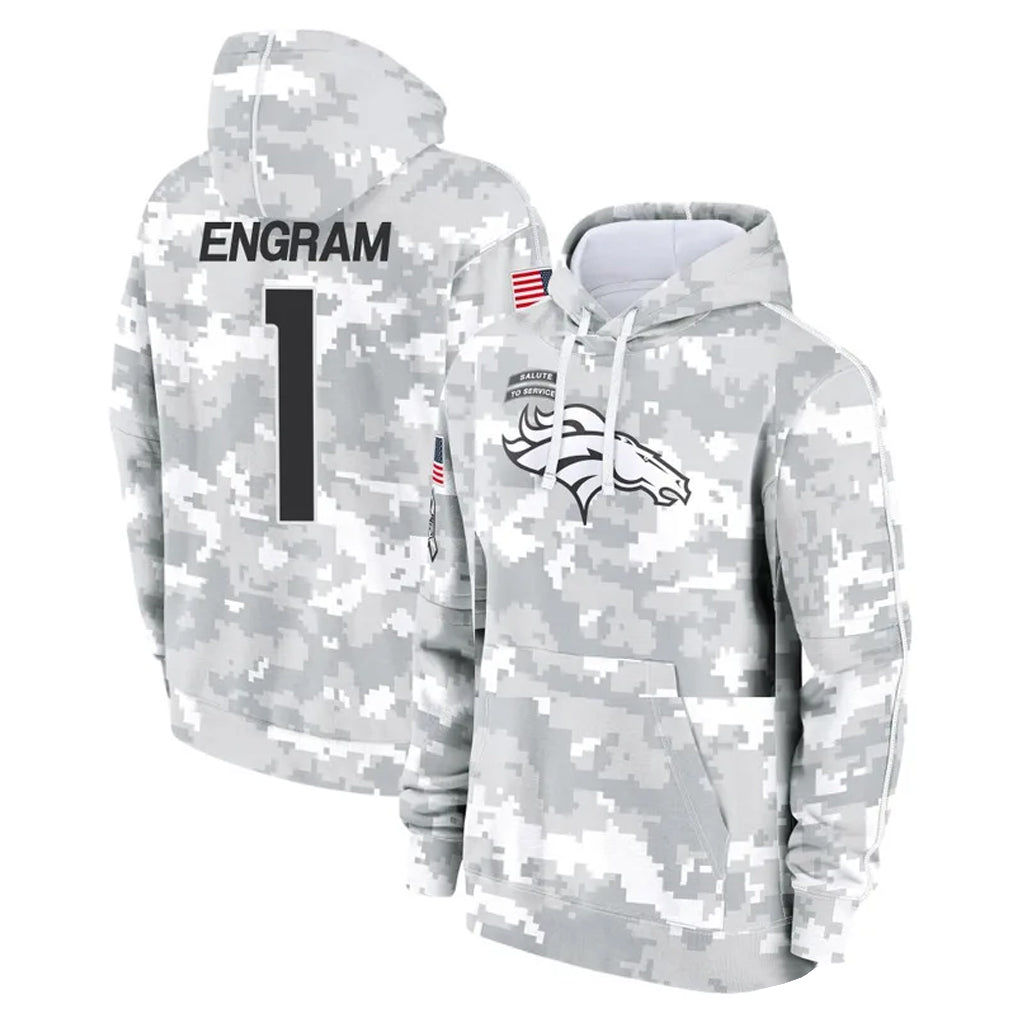 Parkc D.Broncos #1 Evan Engram Player Arctic Camo Salute to Service Hoodies Limited Game Stitched Jerseys