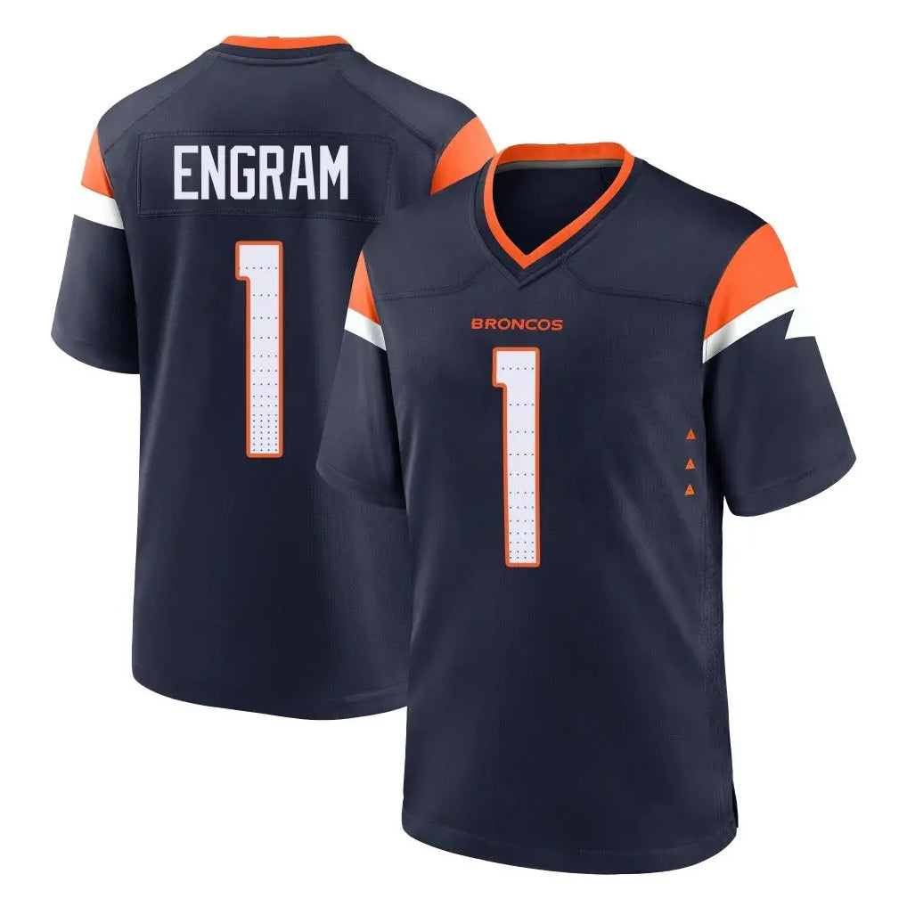 Parkc D.Broncos #1 Evan Engram Player Navy Home Game Stitched Jerseys