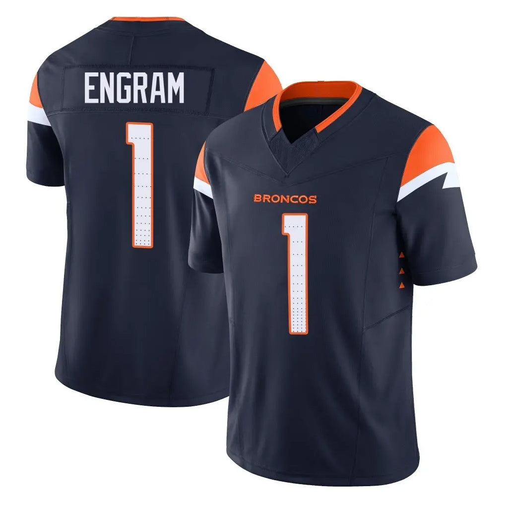 Parkc D.Broncos #1 Evan Engram Player Navy Limited Vapor F.U.S.E. Home Game Stitched Jerseys