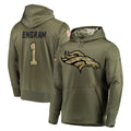 Parkc D.Broncos #1 Evan Engram Player Olive Salute to Service Pullover Hoodies Home Game Stitched Jerseys