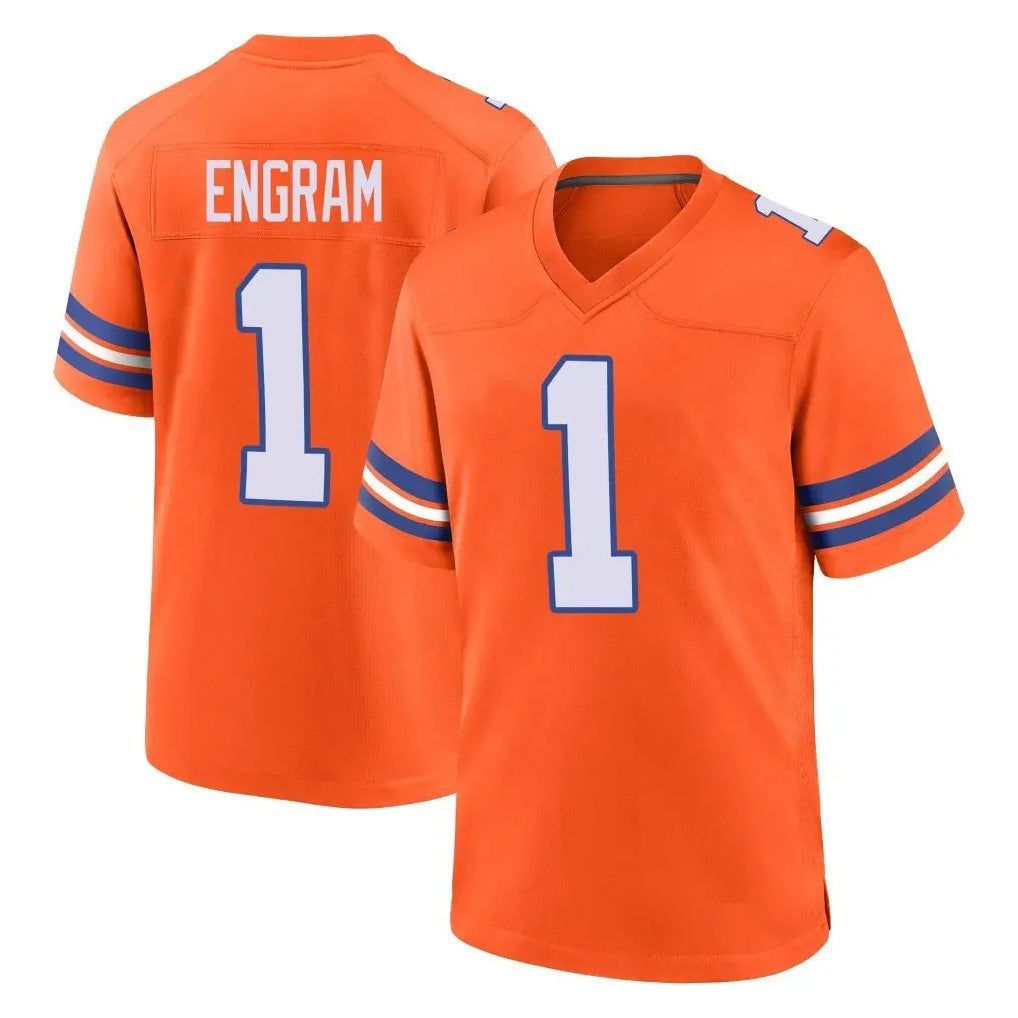 Parkc D.Broncos #1 Evan Engram Player Orange Alternate Collection Throwback Game Stitched Jerseys