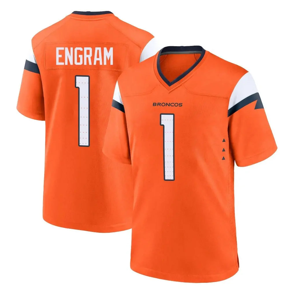 Parkc D.Broncos #1 Evan Engram Player Orange Home Game Stitched Jerseys