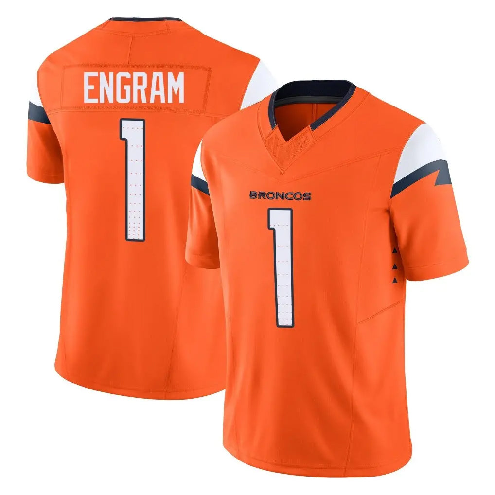 Parkc D.Broncos #1 Evan Engram Player Orange Vapor F.U.S.E. Limited Home Game Stitched Jerseys