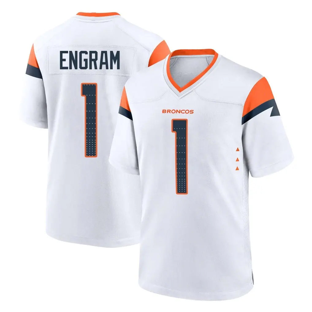 Parkc D.Broncos #1 Evan Engram Player White Home Game Stitched Jerseys