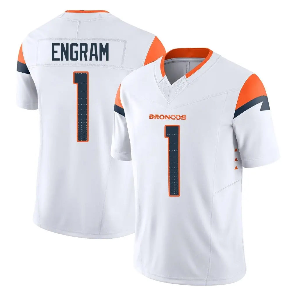 Parkc D.Broncos #1 Evan Engram Player White Limited Vapor F.U.S.E. Home Game Stitched Jerseys