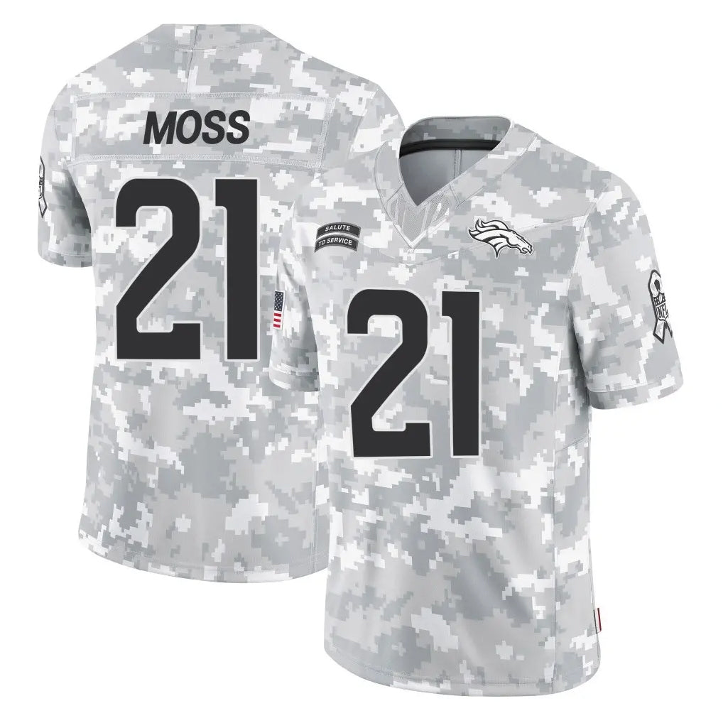 Parkc D.Broncos #21 Riley Moss Player Arctic Camo Salute To Service Limited Stitched Jerseys