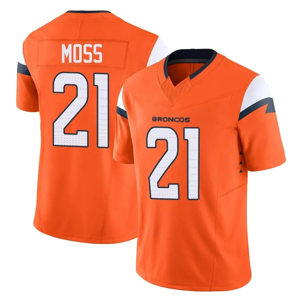 Parkc D.Broncos #21 Riley Moss Player Orange Vapor F.U.S.E. Limited Home Game Stitched Jerseys