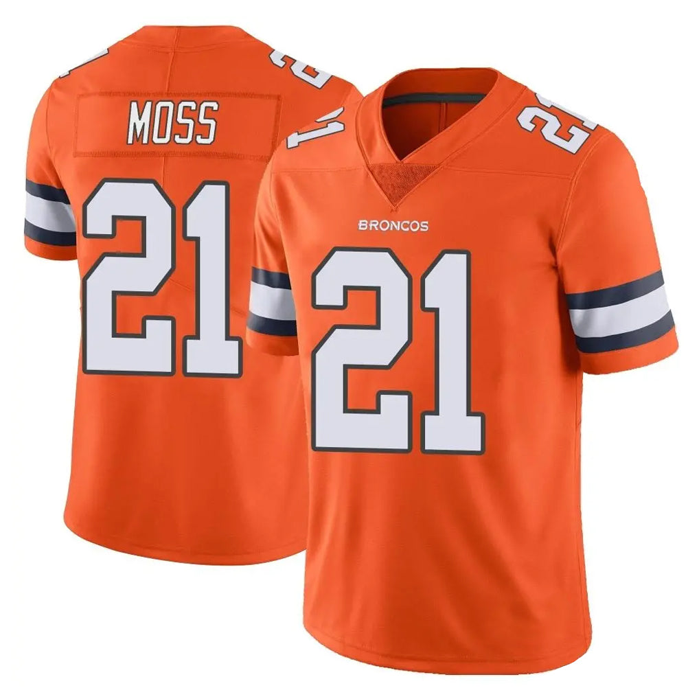 Parkc D.Broncos #21 Riley Moss Player Orange Vapor Untouchable Limited Home Game Stitched Jerseys