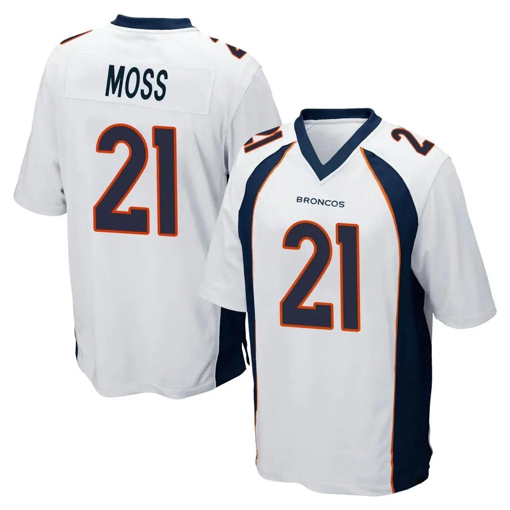 Parkc D.Broncos #21 Riley Moss Player White Game Stitched Jerseys