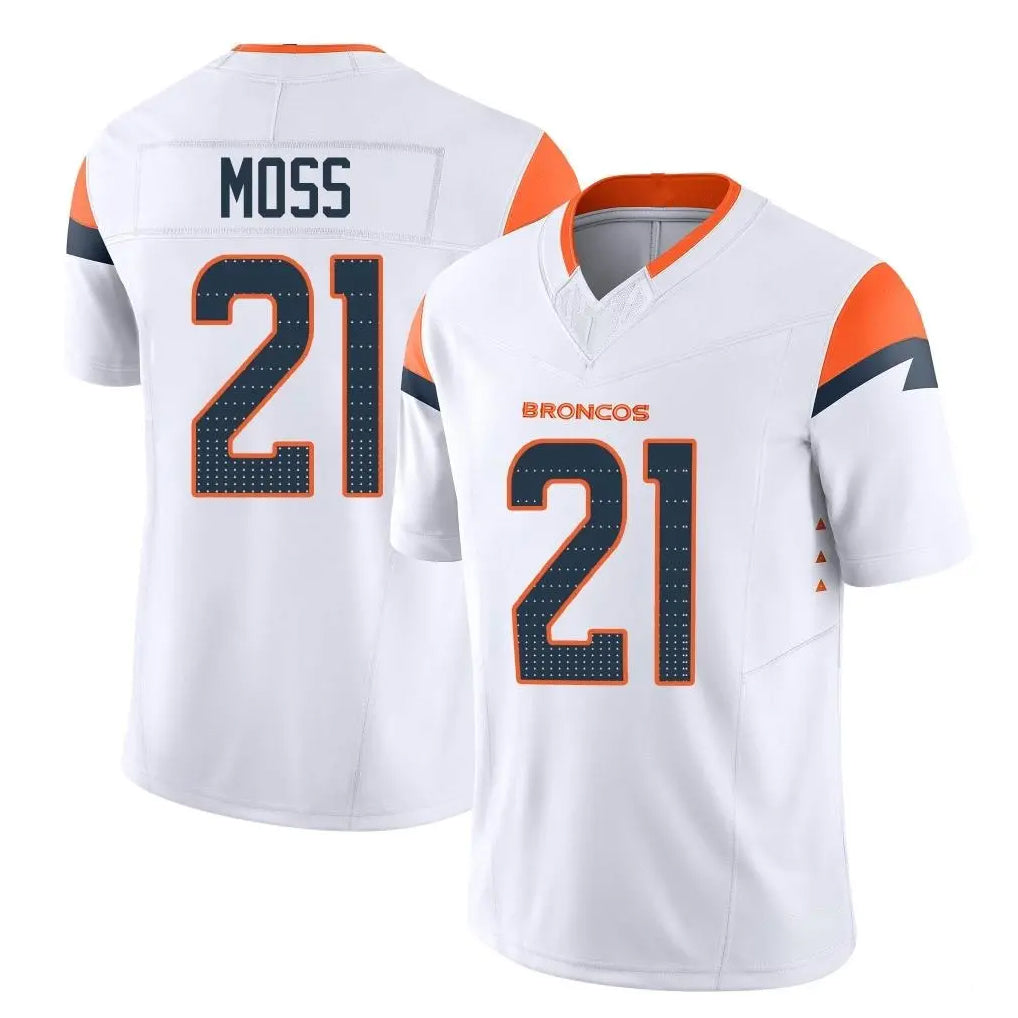 Parkc D.Broncos #21 Riley Moss Player White Limited Vapor F.U.S.E. Home Game Stitched Jerseys